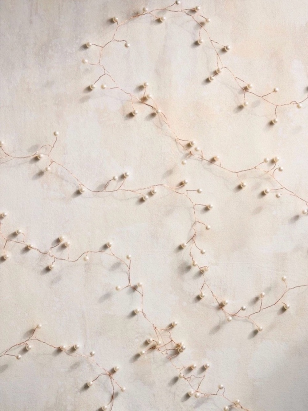 Delicate Pearl String Fairy Lights - Cream & Copper